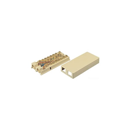 Allen Tel Modular Duplex Surface Jack, 6 Position 4 Conductor, Ivory AT444